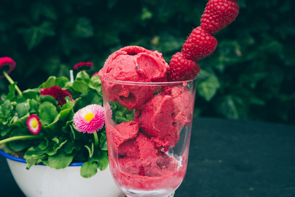 Himbeereis mit und ohne Minze selber machen - Die Eiszeit hat gerade ...